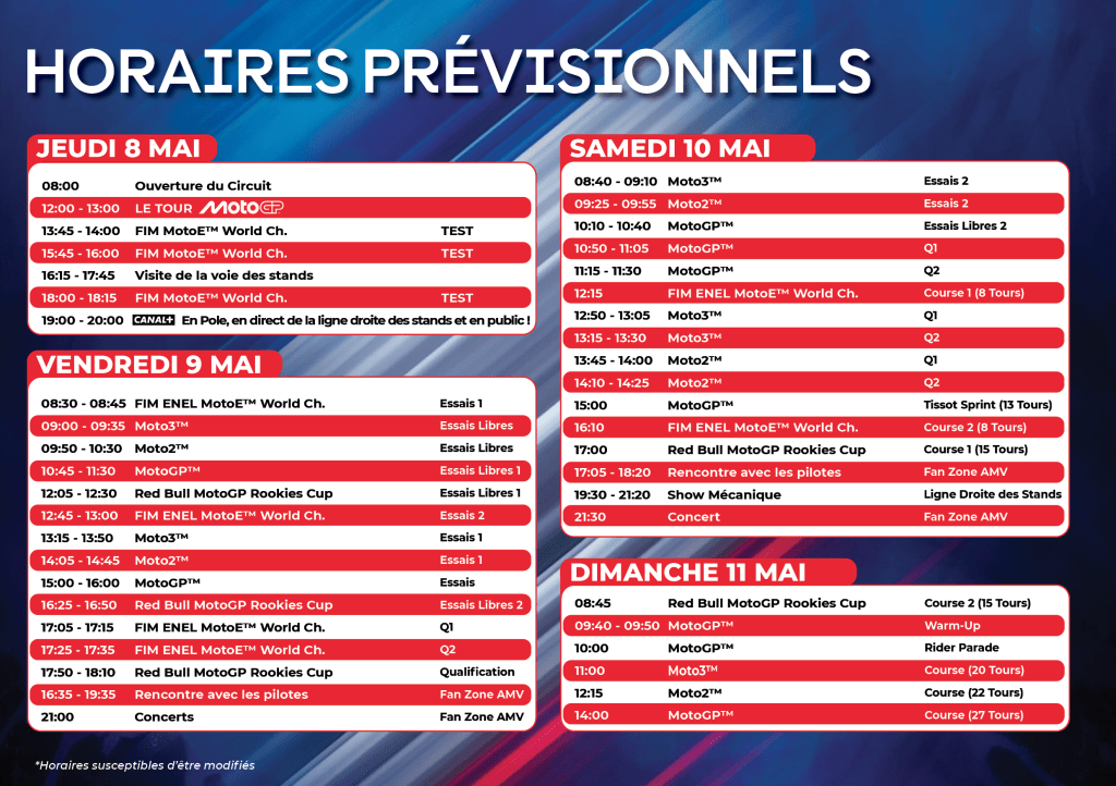 HORAIRE PREVI