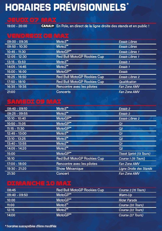 HORAIRES PREVISIONNELS 26
